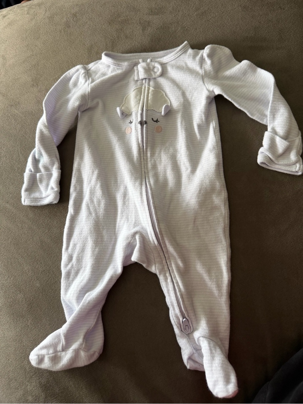 Carters Baby Girls' Lavender Lamb Footed One-Piece Sleep Romper